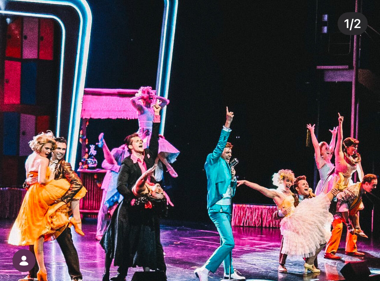 Fraser performing in Grease